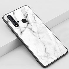 Coque Contour Silicone et Vitre Motif Fantaisie Miroir Etui Housse S02 pour Huawei Nova 5i Blanc