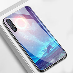 Coque Contour Silicone et Vitre Motif Fantaisie Miroir Etui Housse S02 pour Oppo Reno3 Pro Violet