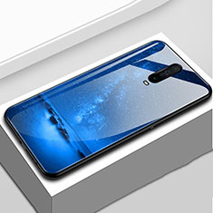 Coque Contour Silicone et Vitre Motif Fantaisie Miroir Etui Housse S02 pour Xiaomi Redmi K30 4G Bleu