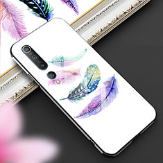 Coque Contour Silicone et Vitre Motif Fantaisie Miroir Etui Housse S04 pour Xiaomi Mi 10 Violet