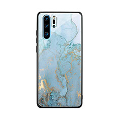 Coque Contour Silicone et Vitre Motif Fantaisie Miroir K01 pour Huawei P30 Pro New Edition Bleu Ciel