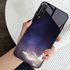 Coque Contour Silicone et Vitre Motif Fantaisie Miroir pour Huawei Honor 20 Violet