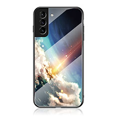 Coque Contour Silicone et Vitre Paillette Etoile Miroir Etui Housse pour Samsung Galaxy S22 Plus 5G Mixte
