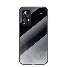 Coque Contour Silicone et Vitre Paillette Etoile Miroir Etui Housse pour Xiaomi Mi 12 5G Noir