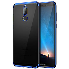 Coque Contour Silicone et Vitre Transparente Mat pour Huawei Mate 10 Lite Bleu
