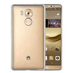 Coque Contour Silicone et Vitre Transparente Mat pour Huawei Mate 8 Argent