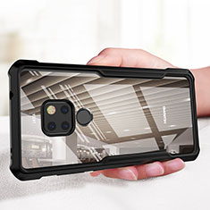 Coque Contour Silicone et Vitre Transparente Miroir 360 Degres pour Huawei Mate 20 Noir