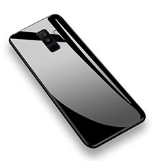 Coque Contour Silicone et Vitre Transparente Miroir 360 Degres T02 pour Samsung Galaxy A6 Plus (2018) Noir