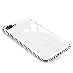 Coque Contour Silicone et Vitre Transparente Miroir Housse Etui pour Apple iPhone 7 Plus Blanc