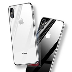 Coque Contour Silicone et Vitre Transparente Miroir pour Apple iPhone X Clair