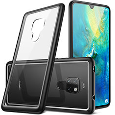 Coque Contour Silicone et Vitre Transparente Miroir pour Huawei Mate 20 Noir