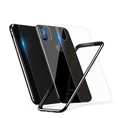 Coque Contour Silicone Gel et Verre Trempe Protecteur d'Ecran pour Apple iPhone Xs Noir