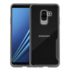 Coque Contour Silicone Transparente pour Samsung Galaxy A8+ A8 Plus (2018) A730F Noir