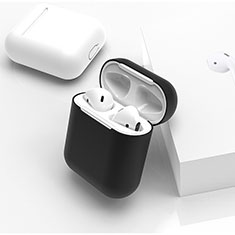 Coque de Protection en Silicone avec Mousqueton pour Boitier de Charge de Airpods C01 Noir