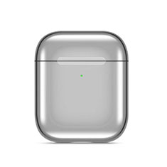 Coque de Protection en Silicone avec Mousqueton pour Boitier de Charge de Airpods C07 Argent