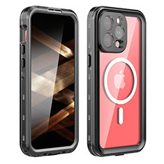 Coque Etanche Contour Silicone et Plastique Housse Etui Waterproof 360 Degres avec Mag-Safe Magnetic Magnetique HJ1 pour Apple iPhone 14 Pro Max Noir