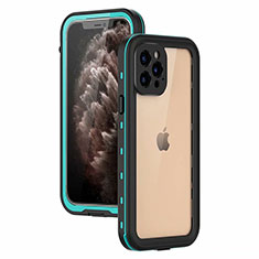 Coque Etanche Contour Silicone et Plastique Housse Etui Waterproof 360 Degres pour Apple iPhone 12 Pro Max Cyan
