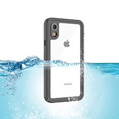 Coque Etanche Contour Silicone et Plastique Housse Etui Waterproof 360 Degres pour Apple iPhone XR Noir