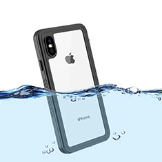 Coque Etanche Contour Silicone et Plastique Housse Etui Waterproof 360 Degres pour Apple iPhone Xs Max Noir