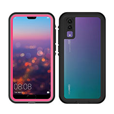 Coque Etanche Contour Silicone et Plastique Housse Etui Waterproof 360 Degres pour Huawei P20 Or Rose