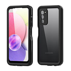 Coque Etanche Contour Silicone et Plastique Housse Etui Waterproof 360 Degres pour Samsung Galaxy A02s Noir