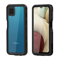 Coque Etanche Contour Silicone et Plastique Housse Etui Waterproof 360 Degres pour Samsung Galaxy A12 Noir