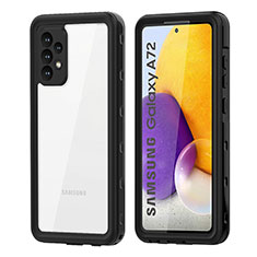 Coque Etanche Contour Silicone et Plastique Housse Etui Waterproof 360 Degres pour Samsung Galaxy A72 4G Noir