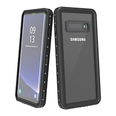 Coque Etanche Contour Silicone et Plastique Housse Etui Waterproof 360 Degres pour Samsung Galaxy S10 Plus Noir