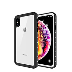 Coque Etanche Contour Silicone et Plastique Housse Etui Waterproof 360 Degres W01 pour Apple iPhone X Blanc