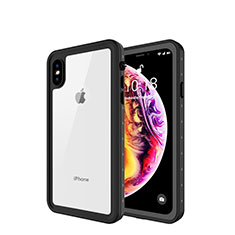 Coque Etanche Contour Silicone et Plastique Housse Etui Waterproof 360 Degres W01 pour Apple iPhone X Gris