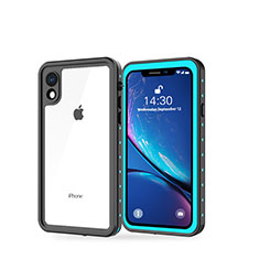 Coque Etanche Contour Silicone et Plastique Housse Etui Waterproof 360 Degres W01 pour Apple iPhone XR Cyan