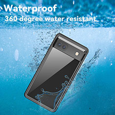 Coque Etanche Contour Silicone et Plastique Housse Etui Waterproof 360 Degres W01 pour Google Pixel 6a 5G Noir