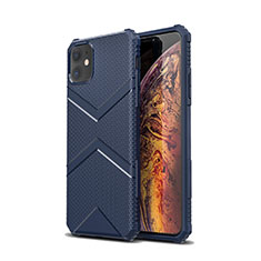 Coque Fibre de Carbone Housse Etui Luxe Serge C01 pour Apple iPhone 11 Bleu