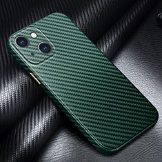 Coque Fibre de Carbone Housse Etui Luxe Serge C01 pour Apple iPhone 13 Mini Vert