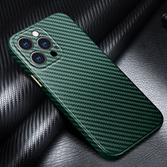 Coque Fibre de Carbone Housse Etui Luxe Serge C01 pour Apple iPhone 14 Pro Max Vert