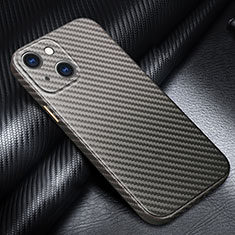 Coque Fibre de Carbone Housse Etui Luxe Serge pour Apple iPhone 13 Mini Gris