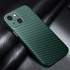 Coque Fibre de Carbone Housse Etui Luxe Serge pour Apple iPhone 13 Mini Vert