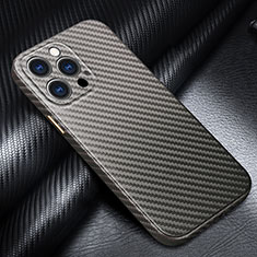 Coque Fibre de Carbone Housse Etui Luxe Serge pour Apple iPhone 14 Pro Gris