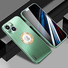 Coque Luxe Aluminum Metal Housse et Bumper Silicone Etui avec Mag-Safe Magnetic Magnetique JL1 pour Apple iPhone 13 Vert