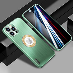 Coque Luxe Aluminum Metal Housse et Bumper Silicone Etui avec Mag-Safe Magnetic Magnetique JL1 pour Apple iPhone 14 Pro Max Vert