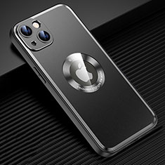 Coque Luxe Aluminum Metal Housse et Bumper Silicone Etui avec Mag-Safe Magnetic Magnetique JL2 pour Apple iPhone 15 Plus Noir