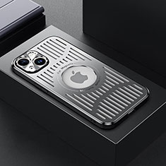 Coque Luxe Aluminum Metal Housse et Bumper Silicone Etui avec Mag-Safe Magnetic Magnetique TX1 pour Apple iPhone 14 Argent