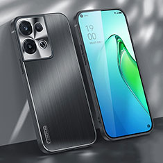 Coque Luxe Aluminum Metal Housse et Bumper Silicone Etui J01 pour Oppo Reno9 Pro 5G Noir