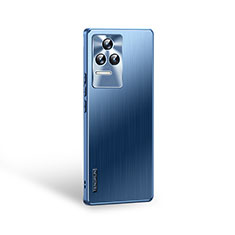 Coque Luxe Aluminum Metal Housse et Bumper Silicone Etui J01 pour Xiaomi Redmi K50 Pro 5G Bleu