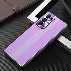 Coque Luxe Aluminum Metal Housse et Bumper Silicone Etui J02 pour Oppo Reno6 Pro 5G Violet