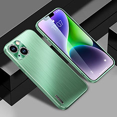 Coque Luxe Aluminum Metal Housse et Bumper Silicone Etui JL1 pour Apple iPhone 14 Plus Vert