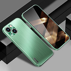 Coque Luxe Aluminum Metal Housse et Bumper Silicone Etui JL1 pour Apple iPhone 15 Plus Vert