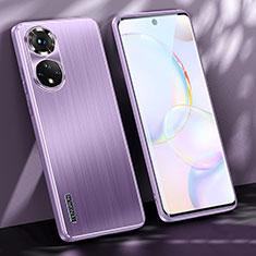 Coque Luxe Aluminum Metal Housse et Bumper Silicone Etui JL1 pour Huawei Honor 50 5G Violet