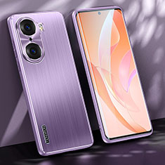 Coque Luxe Aluminum Metal Housse et Bumper Silicone Etui JL1 pour Huawei Honor 60 Pro 5G Violet