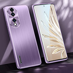 Coque Luxe Aluminum Metal Housse et Bumper Silicone Etui JL1 pour Huawei Honor 70 5G Violet